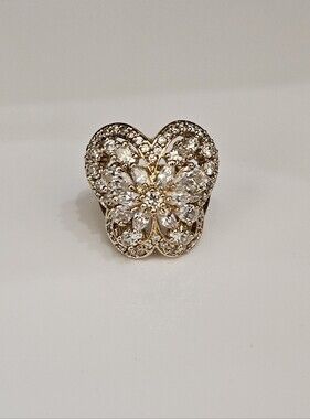 Vintage Butterfly Designed Ring in Vermeil 14k/925 Size 6